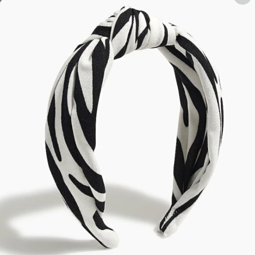NWOT J.Crew Knot headband in Zebra